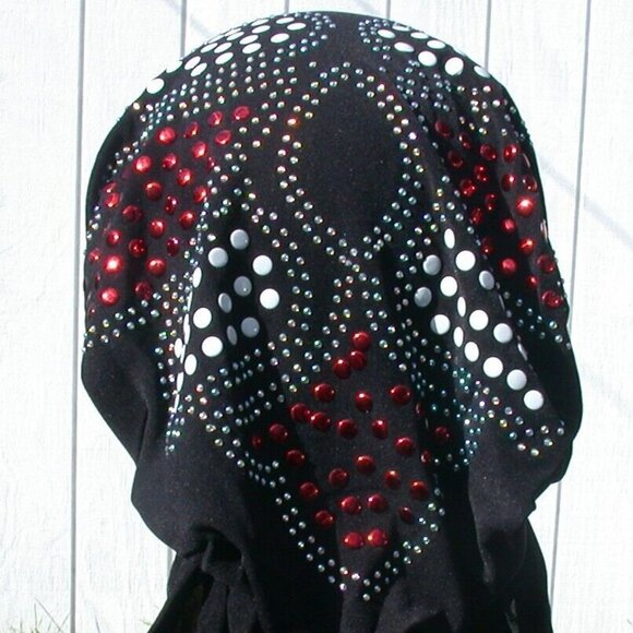 Navy Blue Pre-Tied Stud Fashion Cap Slip On Bonnet Hijab Undercap #9 - Picture 1 of 3